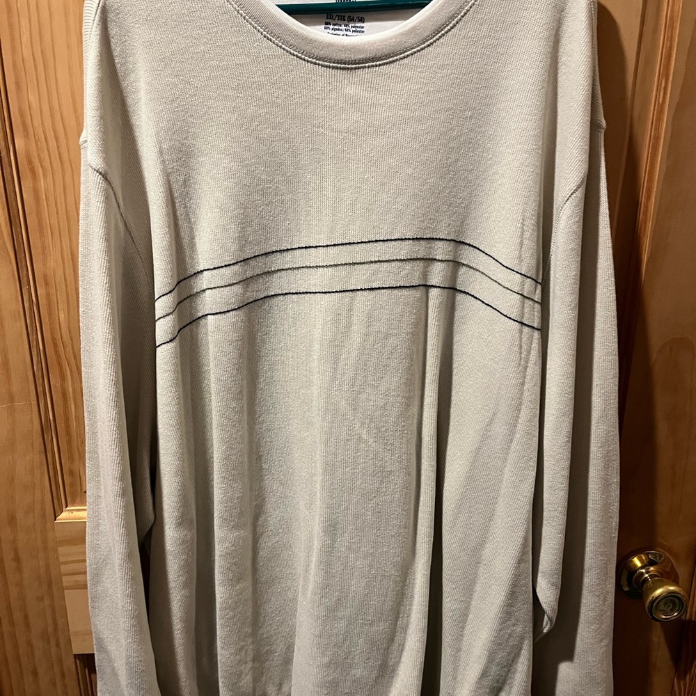 Faded Glory Cream Crewneck Sweater Classic Knit NWT